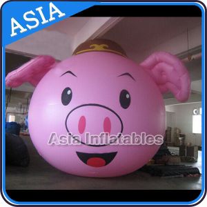 Customized Helium Balloon Animal Shaped , Cartoon Character Pink Pig Inflatable