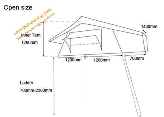Outdoor Waterproof Aluminum Poles 2-4 People Travelling Camping Trailer Tent Car Top Tent