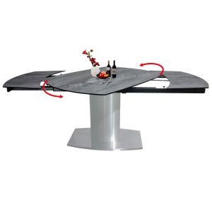 China Stainless Extension Dining Table With HPL Laminate Powder Coating on sale
