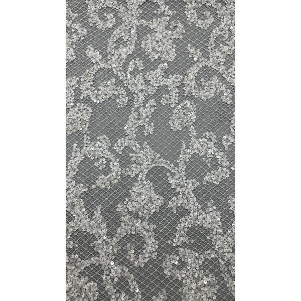 Buy Sequin Embroidered FLoral Beautiful Mesh Ground Customized Design Factory For Gowns at wholesale prices