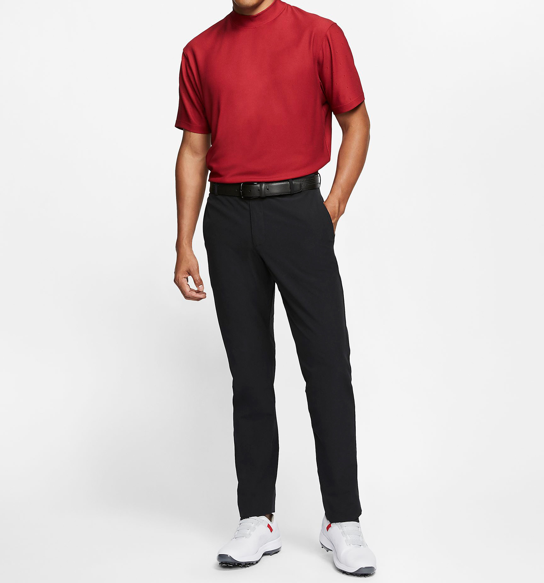 Quick Dry Fabric Short Sleeve T Shirt Men Golf Top Mock Neck