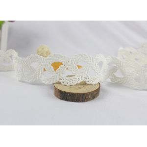 3.3cm Wide White 100% Polyester Scalloped Lace Trim Leaf Pattern For DIY Sewing