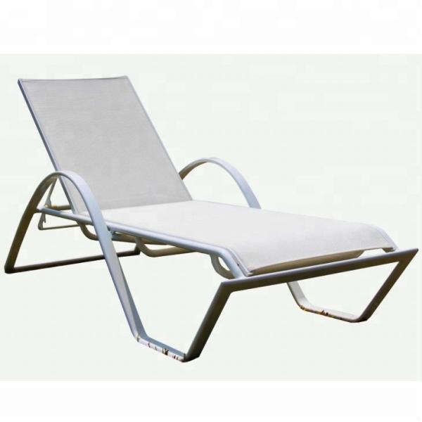 Buy Stackable Folding Beach Lounge Chair Anti Rust White lightweight folding beach lounger at wholesale prices