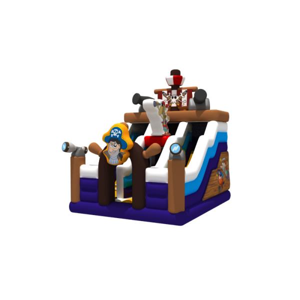 Fireproof Inflatable Bouncer Children Bounce House Pirate Theme With Slide Funny For Party
