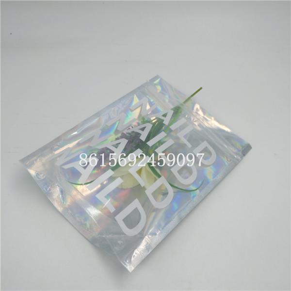 Holographic Laser Aluminium Foil Bag Custom Logo Printing Zipper Top For Eyelash