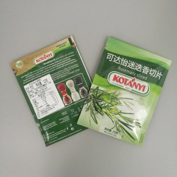 Rosemary Sliced Seasoning Plastic Packaging Small Sachet 3 Sides Sealed Aluminum Bags For Packing