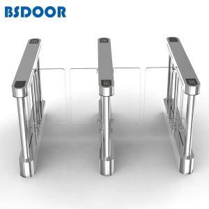 Brushed Pedestrian Barrier Gate RFID Entrance Swing Turnstile