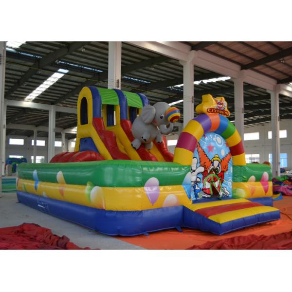 Buy Circus Elephant Clown Inflatable Fun City Digital Printing For Amusement Park at wholesale prices