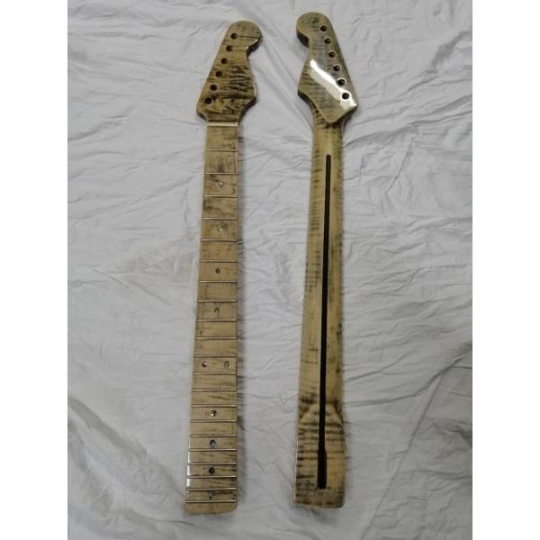 Custom Grand 22 Fret Roasted Maple Electric Guitar Neck for Handmade Tele Guitar Kits Gloss Finished with Bone Nut