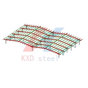 Prefabricated Industrial Metal Warehouse Multi Span Structural Steel Beams And