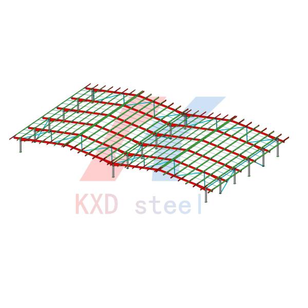 Prefabricated Industrial Metal Warehouse Multi Span Structural Steel Beams And