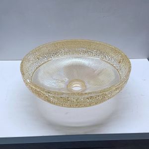 Durable Countertop Bathroom Sinks In Rich Gold Color Wash Basins