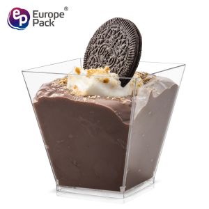 Custom square snack dessert wine yogurt drinking recycle plastic cups