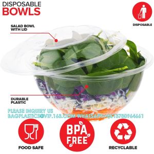 24Oz Disposal Bowl With Lids For Food Customized Plastic Disposable Bowl With