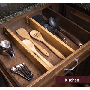 adjustable bamboo wooden silverware drawer organizers drawer dividers