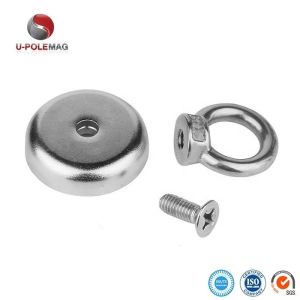 UPN04-75 350lbs Neodymium Fishing Magnet with Eyebolt and /-0.1mm Tolerance Hook