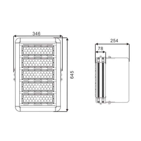 White 250W Outdoor LED Flood Lights IP66 Sports Floodlighting 4000K