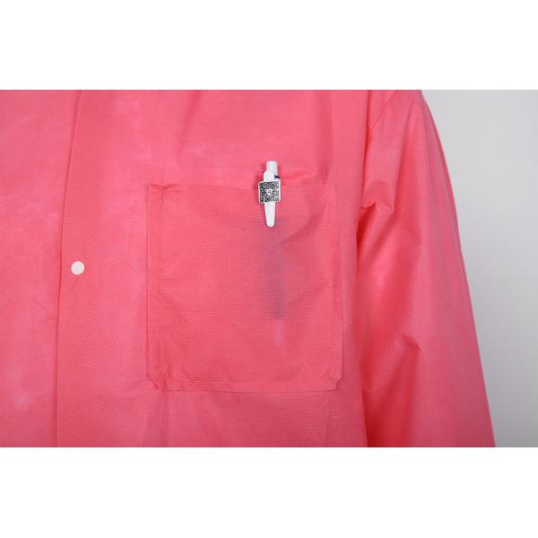 Disposable Lab Coat Nonwoven Lab Jackets with Knitted Collar and Cuff Lab uniform