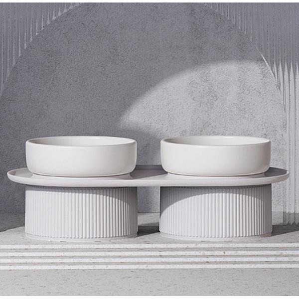 Ceramic Elevated Raised Pet Feeder Bowls With Stand