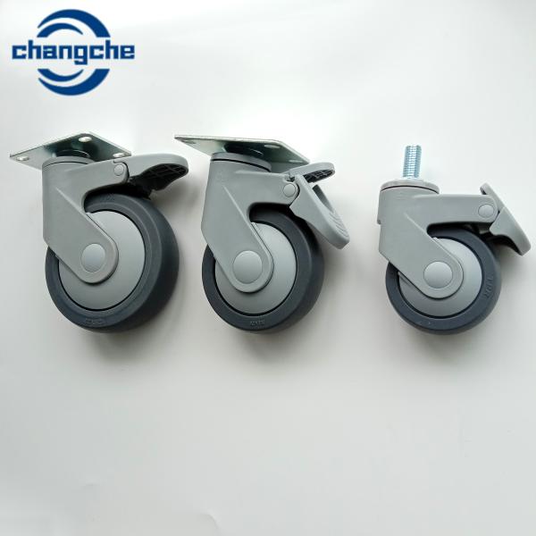 Buy Swivel Lock Hospital Bed Caster Wheels With Threaded Stem / Plate at wholesale prices