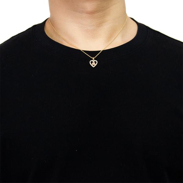 14K Gold Plated Bling Diamond Small Heart Shape Love Forever Necklace For Mom