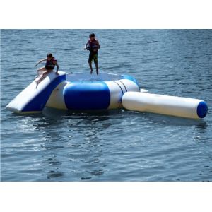 Blue Outdoor Inflatable Water Trampoline, Customized Inflatable Water Toys For