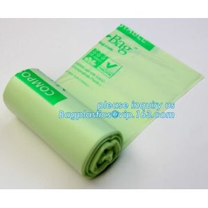 Eco friendly biodegradable plastic compostable garbage bags on roll, Compostable