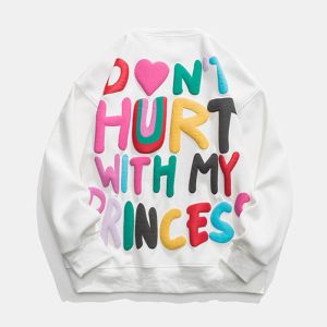 Unlined Embroidered Plain Crew Neck Sweatshirt For Adult Ladies