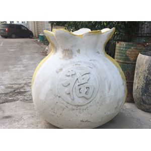 Red Fiberglass Shopping Centre Decorations Best Wishes Lucky Bag Statue Custom