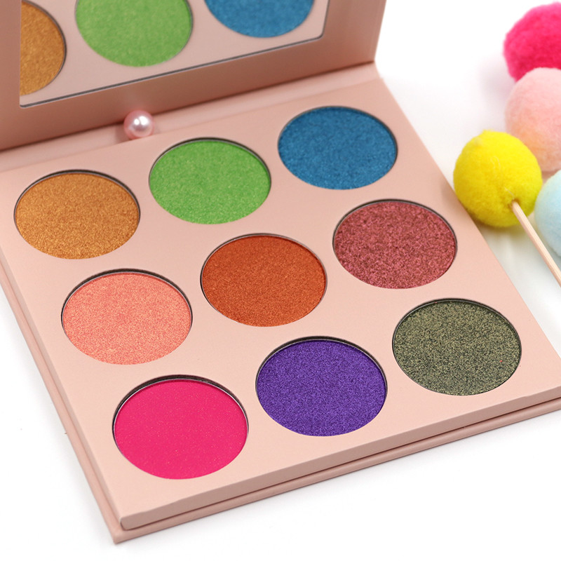 Quality 9 Color Shimmer Makeup Palette Multi Coloured Eyeshadow ISO 22716 for sale