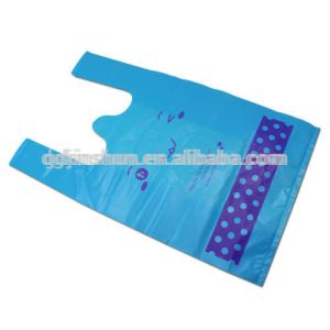 2017 Eco Friendly Customized Logo Non Woven print plastic t shirt shopping bag