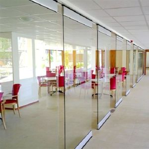 Movable Partition Walls Folding Glass Frameless Aluminium Glass Partition