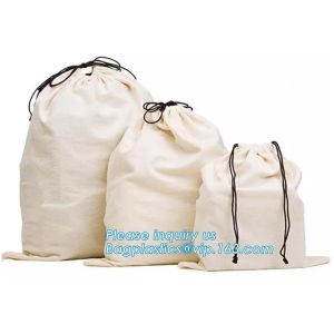 Drawstring Cotton Canvas Reusable Eco Bags Shopping Bag M100% Natural