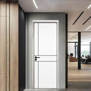 Waterproof WPC Hollow Door With Glass Decoration For Kitchen And Bathroom