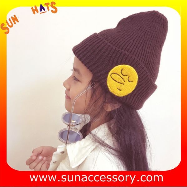 AK170191 Sun Accessory fashion cheap winter knitted baby beanie hats for kids,MOQ only 3 pcs