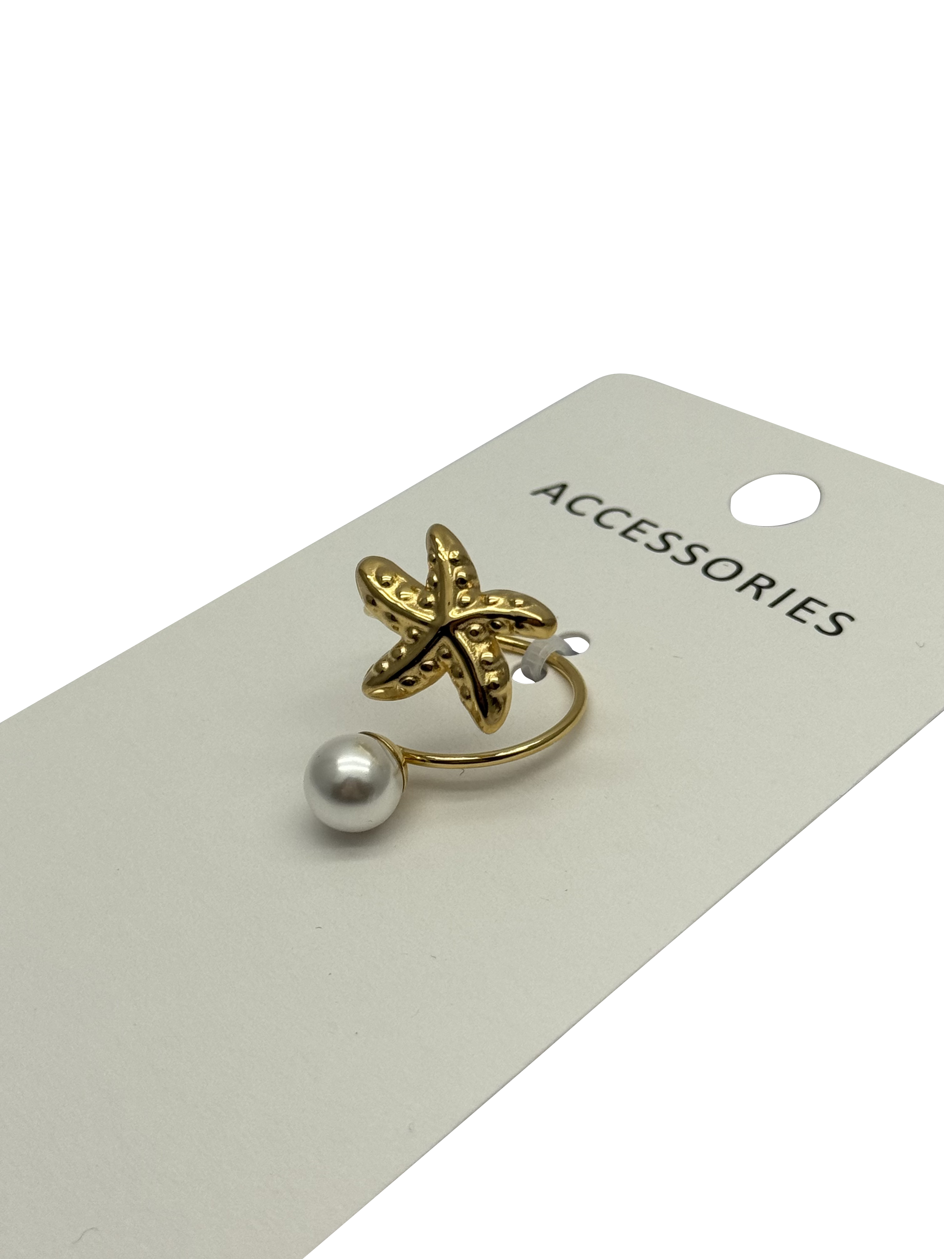 Quality Fashion Starfish Shell Ring Stainless Steel Unisex Jewelry for sale