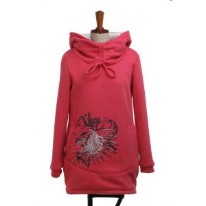 Autumn Ladies Hooded Sweatshirts , Cotton OEM Embroidered
