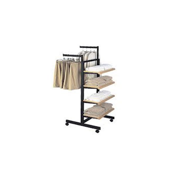 Recyclable Metal Garment Display Stand Floor Standing 450MM Width For Retail Store