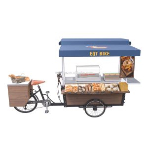 Quality Disc Brake 250Kg Load Retail Street Burger Food Cart for sale