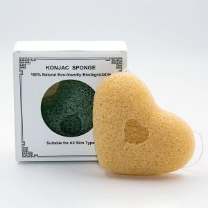 China Skincare Exfoliating Goose Yellow Heart Konjac Sponge Organic on sale