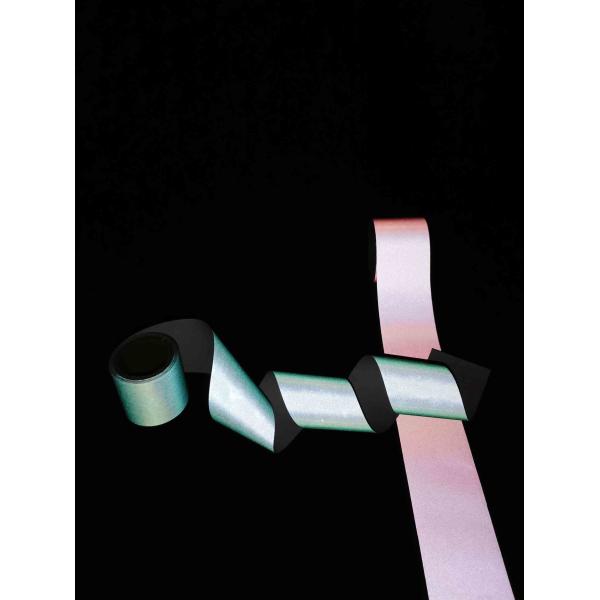 50mm 150mm 100mm Colored Reflective Fabrics For Clothing Polyester Reflective