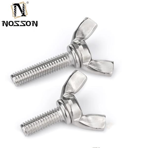 Stainless Steel Wing Bolt Machine Fastener Thumb Hand Screws in Customized Colors for Customer Requirements