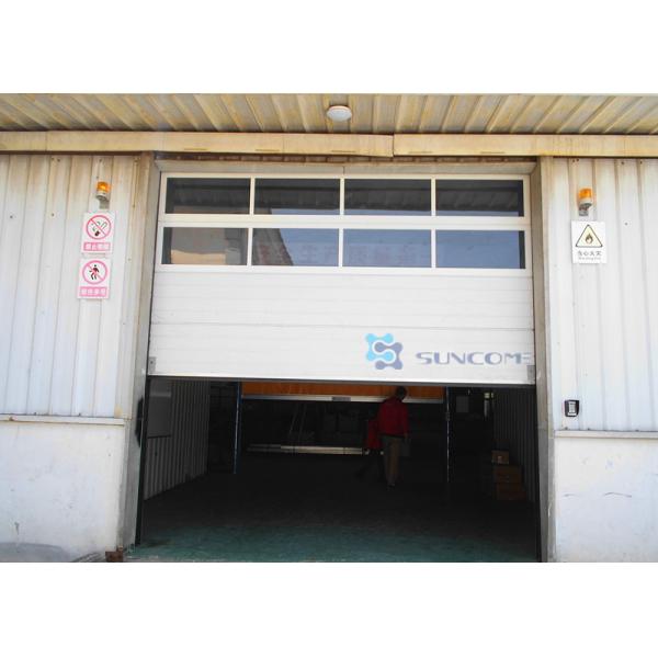 White 40mm Width Insulated Mental Industrial Sectional Doors Outside Application