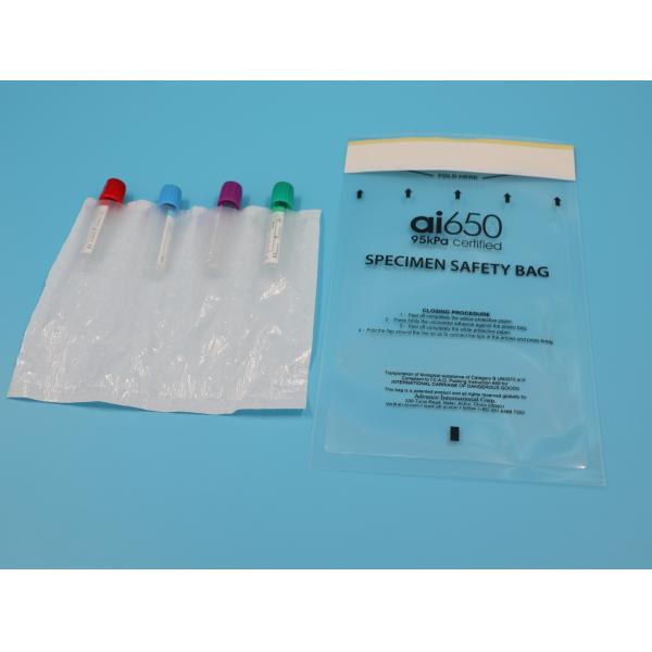Buy Disposable Medical 4 Layer Specimen Bag 95kpa Ziplock Sealing Biohazard Specimen Transport Bags at wholesale prices