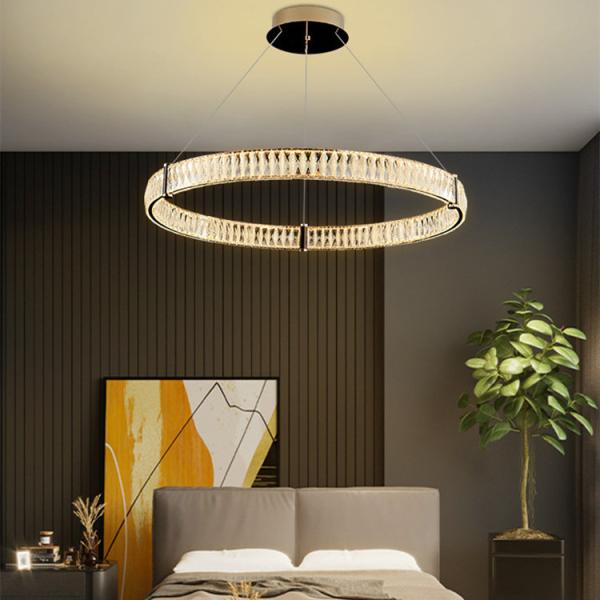 Buy Customized LED Gold Crystal Pendant Light Apartment Artistic Living Room at wholesale prices