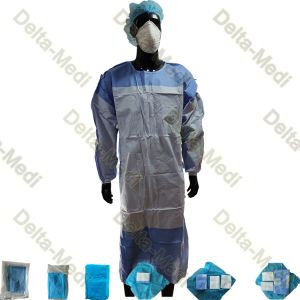 SMS 45g Hospital Sterile Nonwoven Surgical Gown Reinforced Disposable