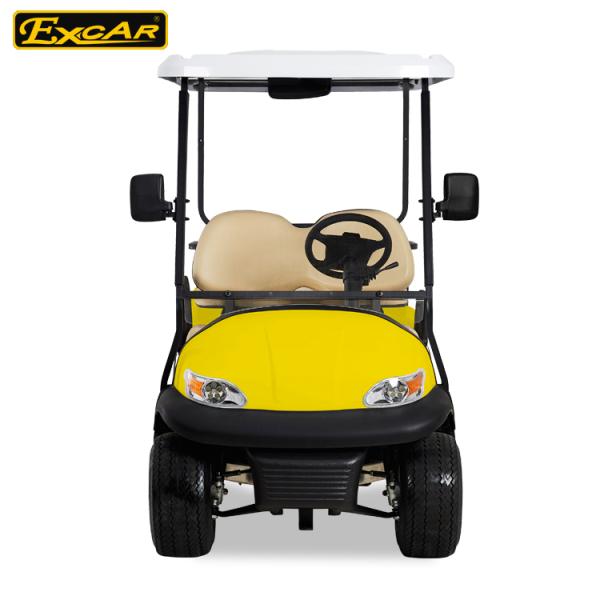 EXCAR Yellow Electric Golf Carts Front 2 Seater Plus Rear 2 Seats 3.7KW Motor