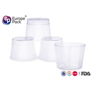 Recycle Food Packing Disposable Plastic Dessert Cup 190Ml Round Shape