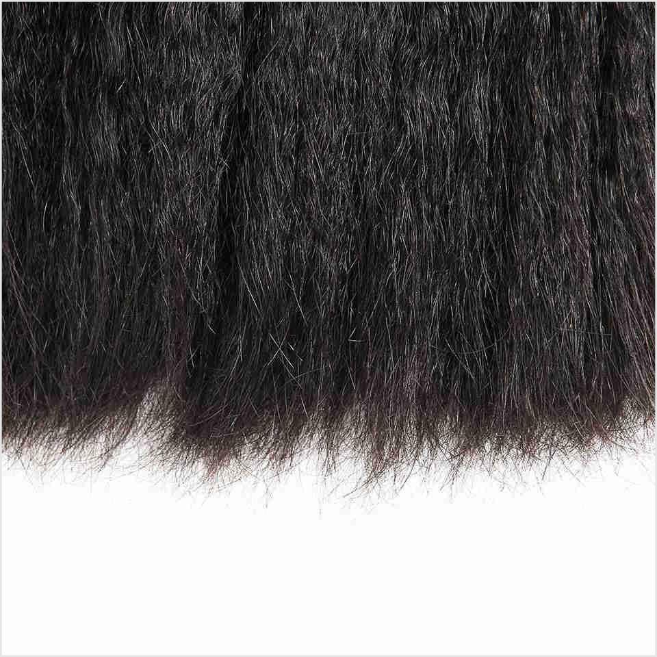KINKY STRAIGHT Cheap Natural Remy Indian Human Hair Vendor Weave Bundles and