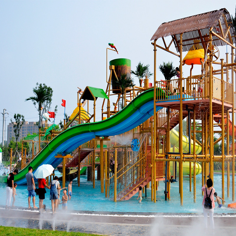 Splash Slide Amusement Park Equipment Commercial Large Rainbow Slide Combined